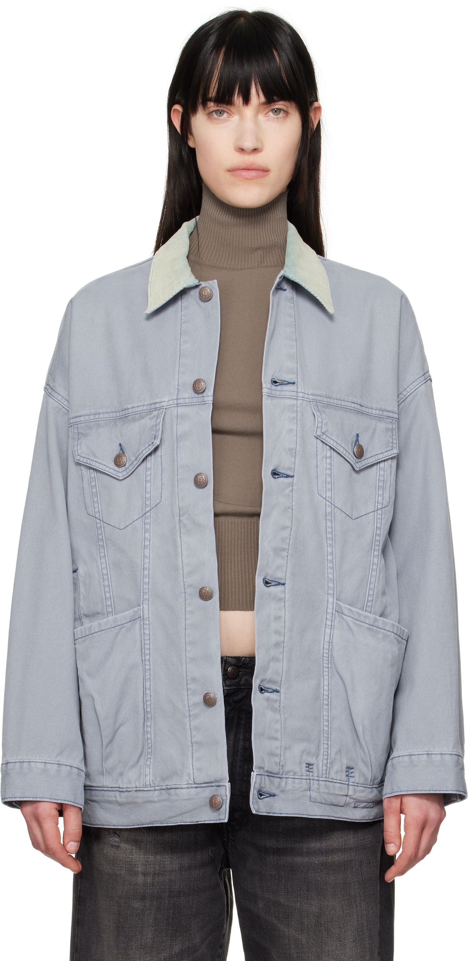 Bunda R13 R13 Lacey Trucker Denim Jacket Modrá | R13WD210-D279A, 0