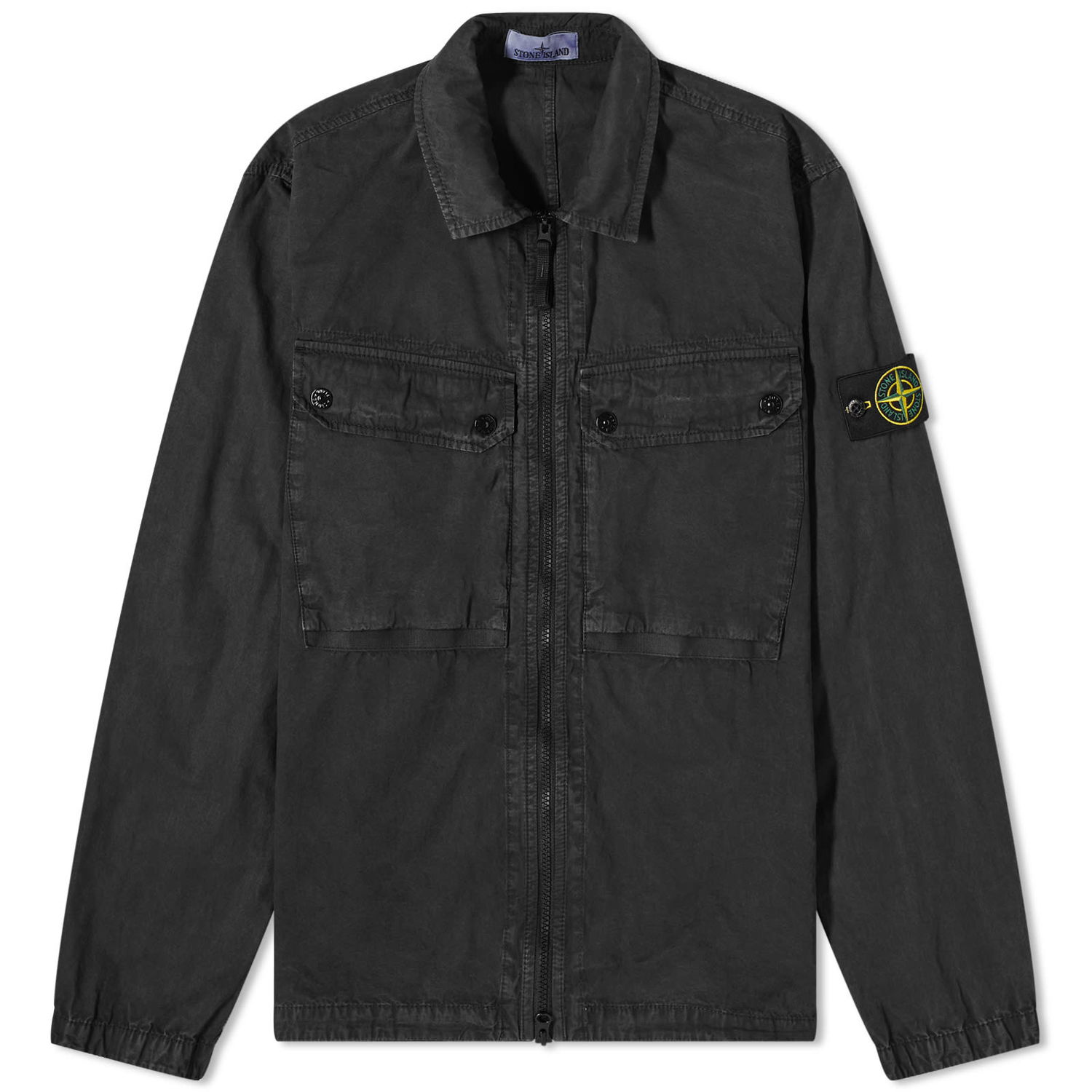 Kabáty Stone Island Garment Dyed Two Pocket Zip Overshirt Čierna | 7915102-V0129, 0