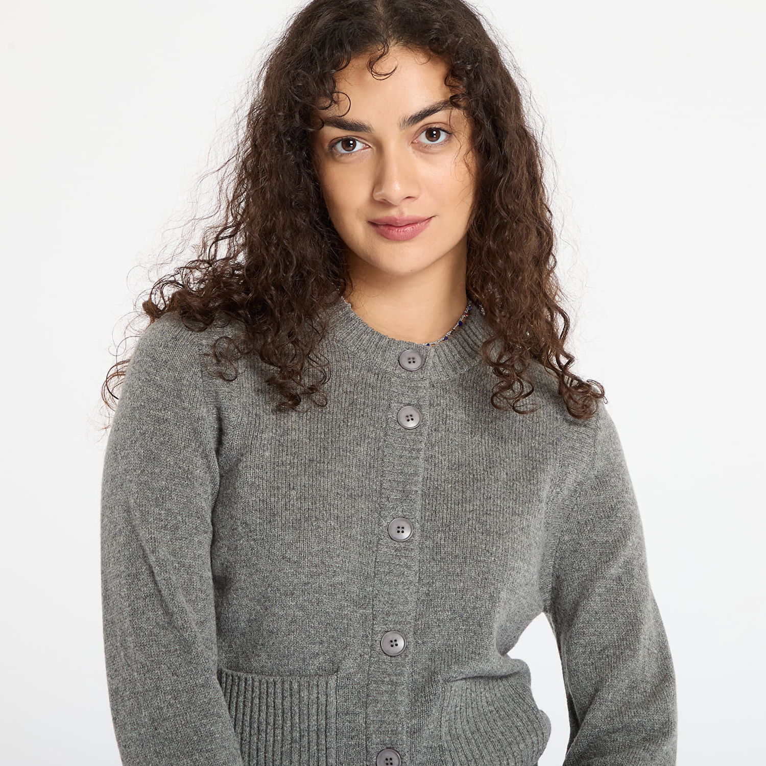 Sveter Samsoe Samsoe Saelif Short Cardigan Šedá | F25300006_CLR000659, 1