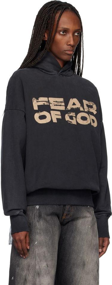 Mikina Fear of God Distressed 'Fear Of God' Hoodie Čierna | FG25FW12-12102BHFUS, 1