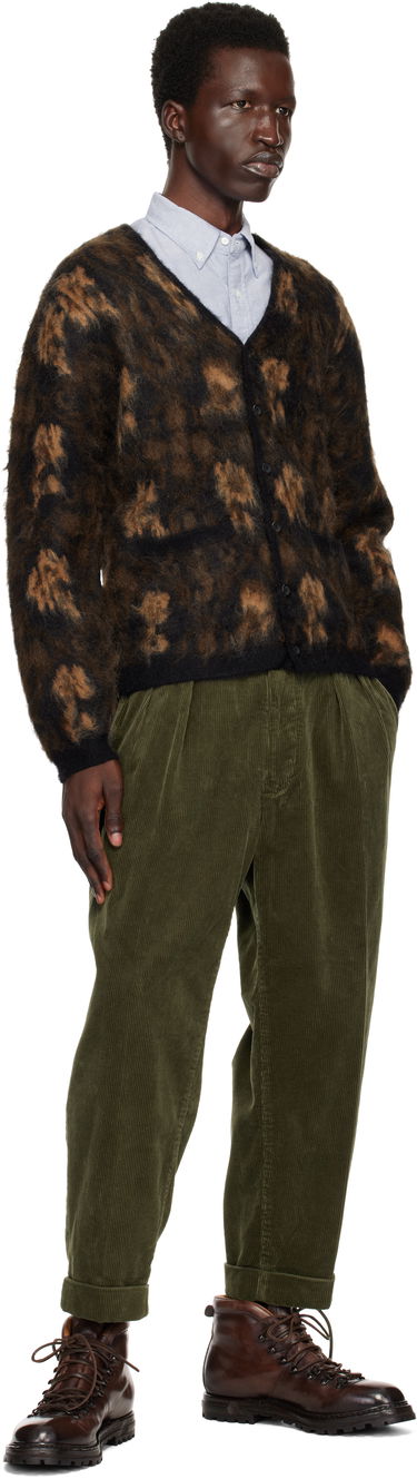 Nohavice BEAMS BEAMS PLUS 2 Pleats Corduroy Trousers Zelené | 38230099874, 3