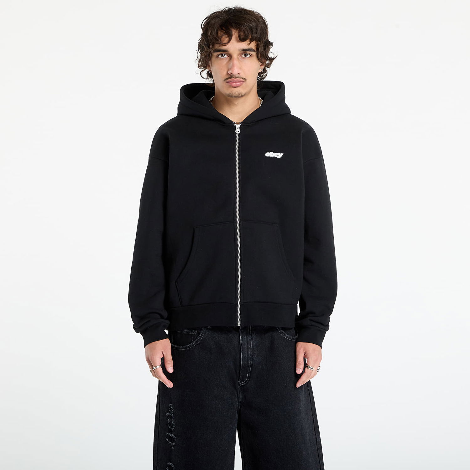 Mikina OBEY OBEY Gaze Extra Heavy Zip Hoodie Čierna | 112460030-BLK, 0