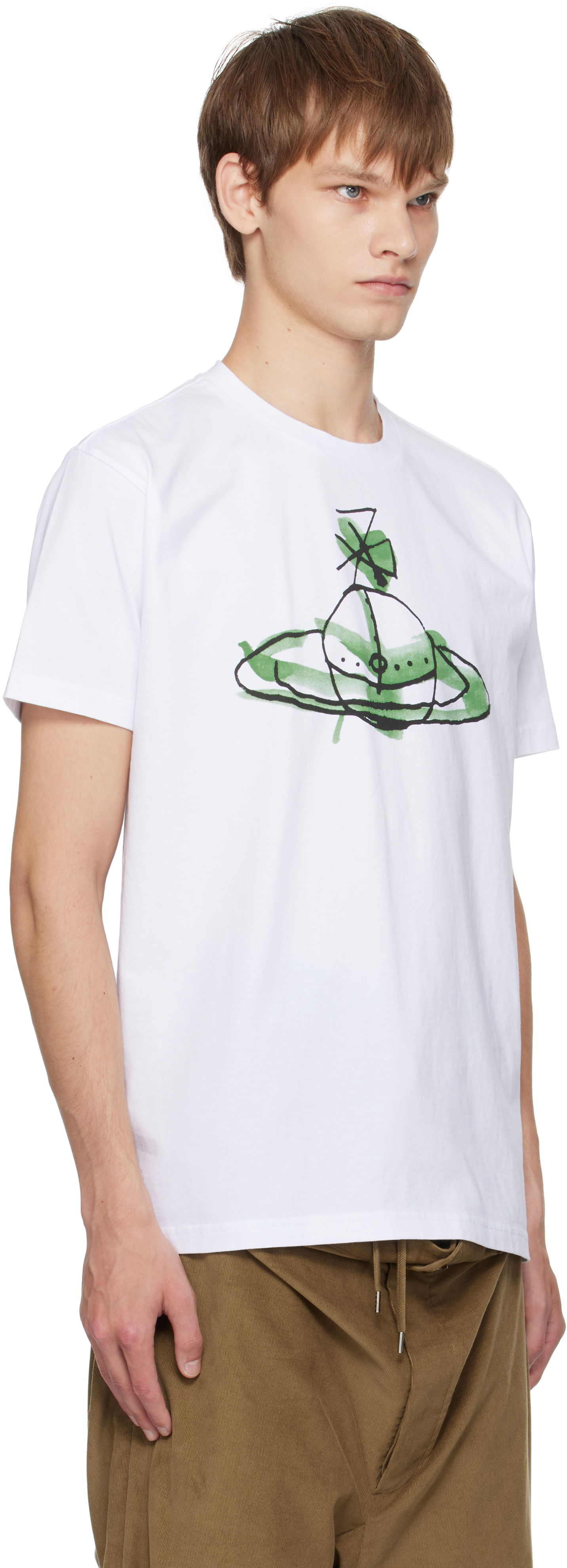Tričko Vivienne Westwood Vivienne Westwood Classic T-Shirt with Green Orb Print Biela | 3G01003W-J001M-, 1