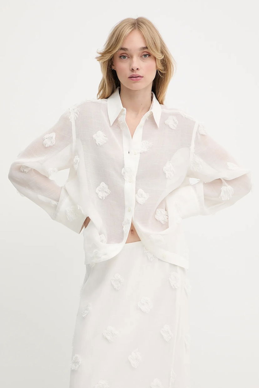 Košeľa Samsoe Samsoe Samsoe Samsoe SANOT Relaxed Fit Shirt Biela | F25200058
