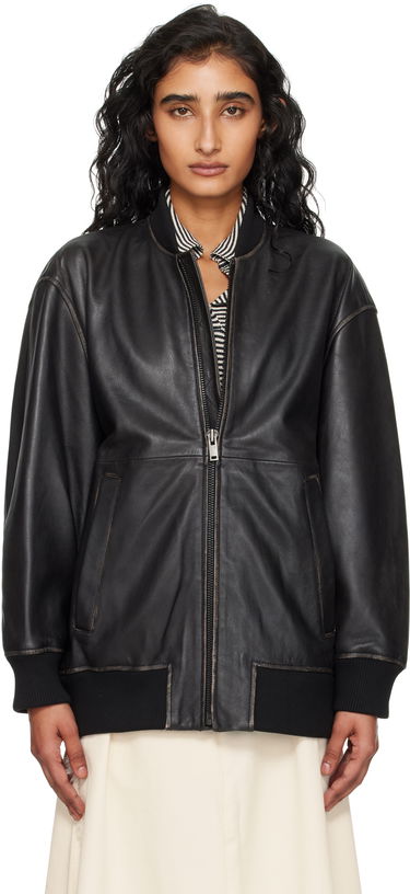 Bomber bunda Max Mara Weekend Max Mara Tattico Leather Jacket Čierna | 2525446031600, 0