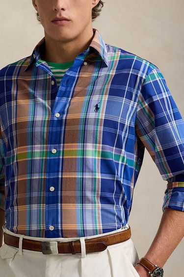Košeľa Polo by Ralph Lauren Checked Cotton Shirt Modrá | 710960639, 3