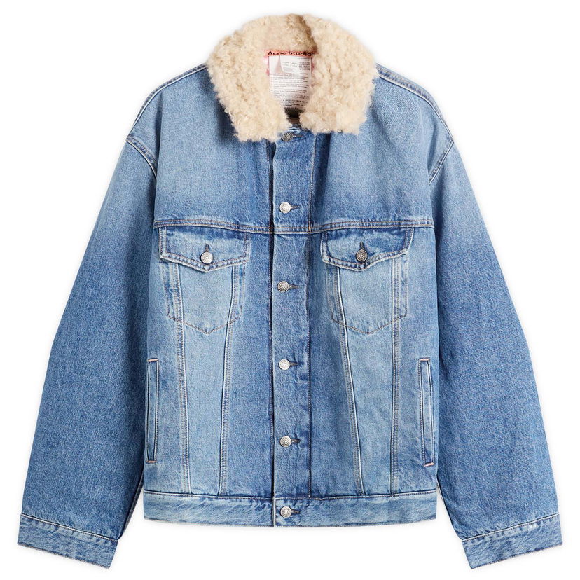 Bunda Acne Studios Padded Robert Denim Jacket Modrá | C90212-AUZ