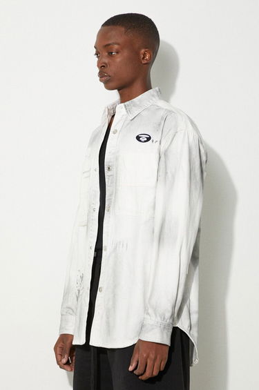 Košeľa AAPE by A Bathing Ape AAPE Relaxed Denim Shirt Biela | AAPSTM8480XAM, 3
