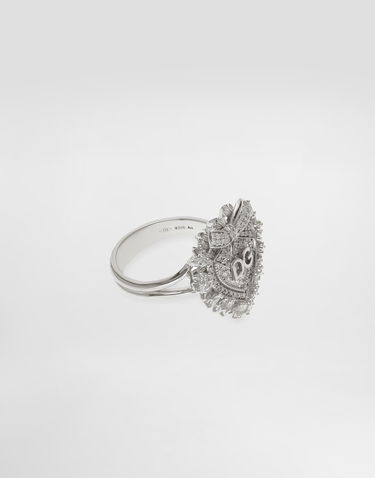 Prsteň Dolce & Gabbana Dolce & Gabbana Devotion Heart Ring, 18K White Gold with Diamonds, Size 56 Metalická | WRND1KWWH0180001, 2