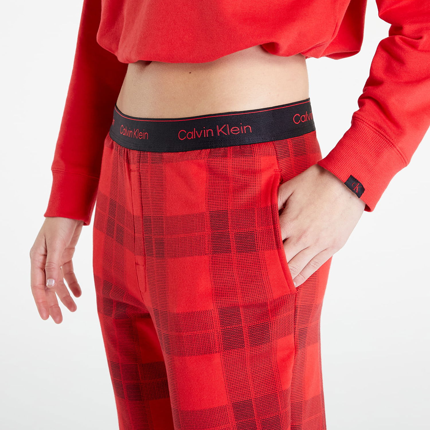 Tepláky CALVIN KLEIN Holiday Textured Jogger Červená | QS6954E 5VN, 1