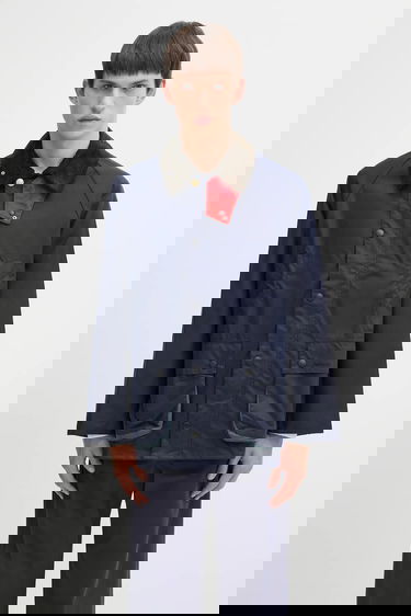 Bunda Barbour Barbour x Paul Smith OS Bedale Wax Transitional Jacket with Corduroy Collar Navy | MWX2515NY94, 0