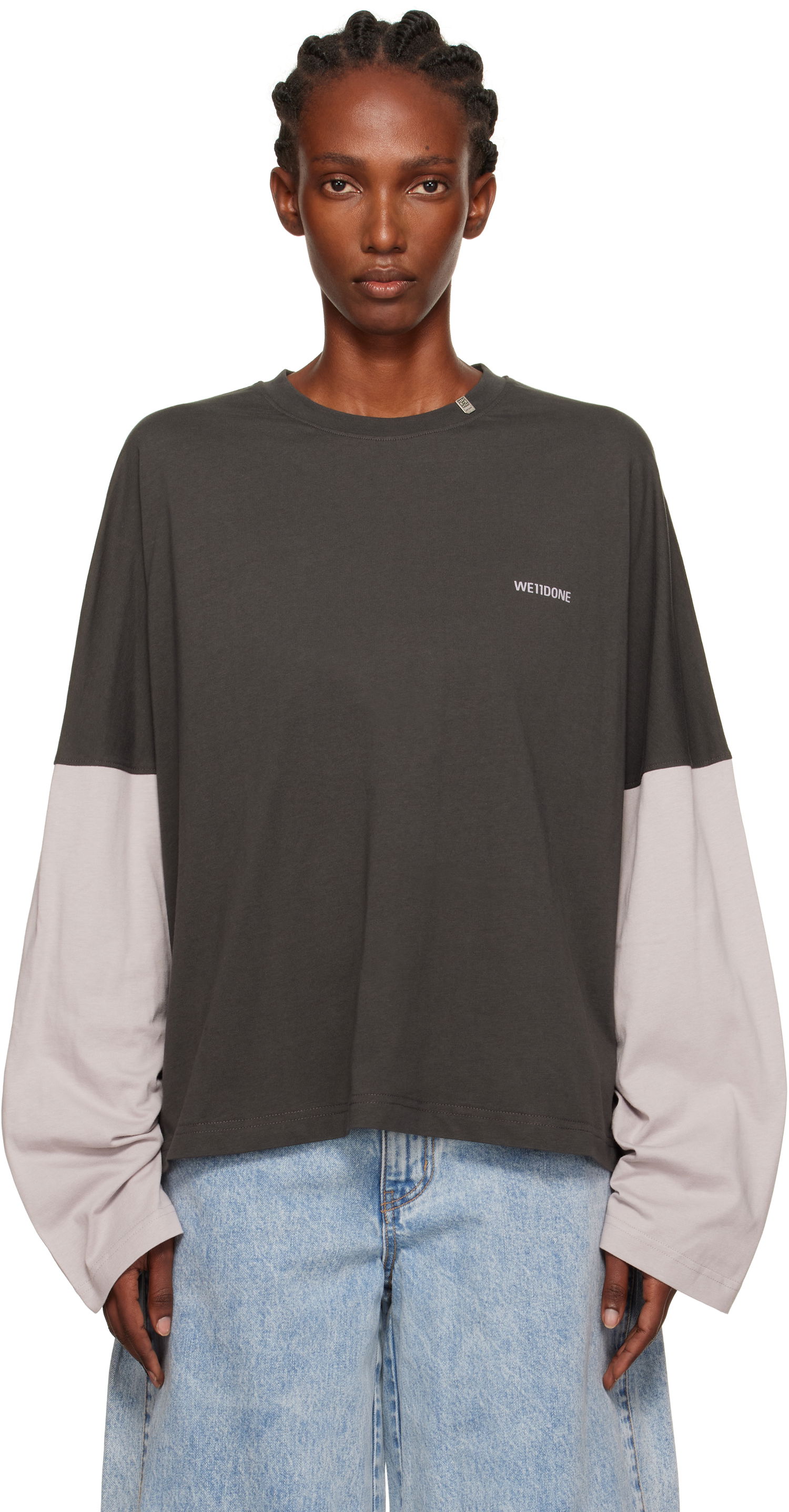 Tričko We11done Coding Long-Sleeved Layered T-shirt Rôznofarebný | WD-TT2-25-736-U-GY, 0