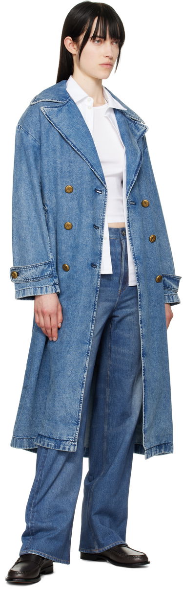Trenčkot rag & bone rag & bone Featherweight Alora Denim Trench Coat Modrá | WDD25S1498FWBE, 3