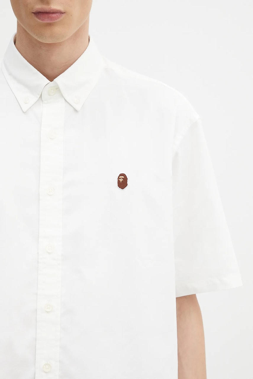 Košeľa BAPE A Bathing Ape One Point Oxford Relaxed Button-Down Shirt Biela | 1L30132301, 1