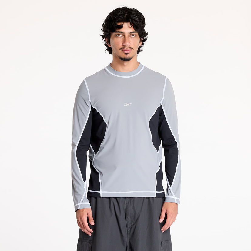 Tričko Reebok Long Sleeve Training Tee Harbor Gray Šedá | RMVB007C99FAB0010910