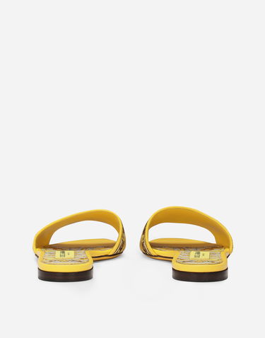 Tenisky a topánky Dolce & Gabbana Embroidered Majolica Pattern Sliders Žltá | CQ0571AV8048Q728, 2