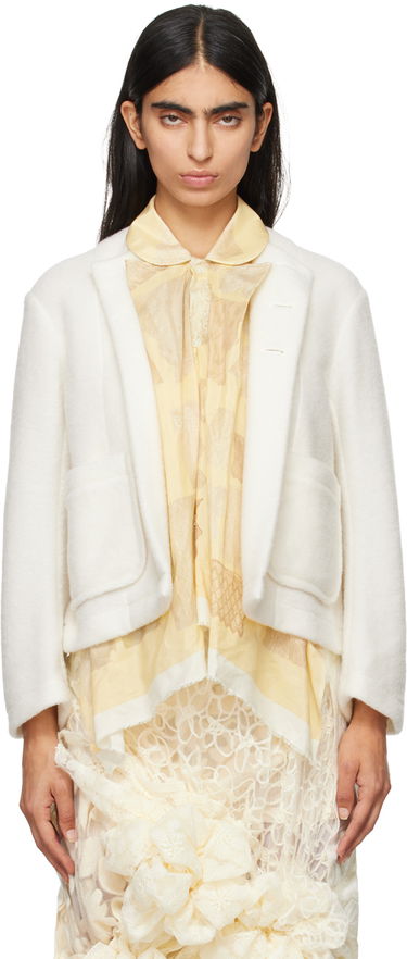 Bunda Comme des Garçons Comme Des Garçons Wool & Cotton Silk Lawn Print Jacket Biela | TN-J004-051, 0