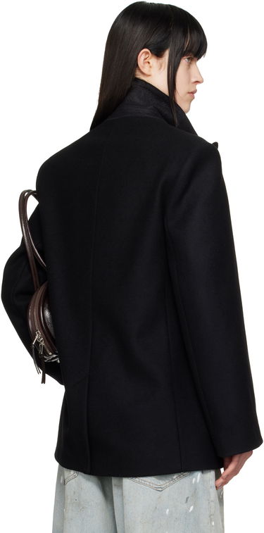 Kabáty Acne Studios Acne Studios Double-Breasted Wool Coat Čierna | A90634-, 2