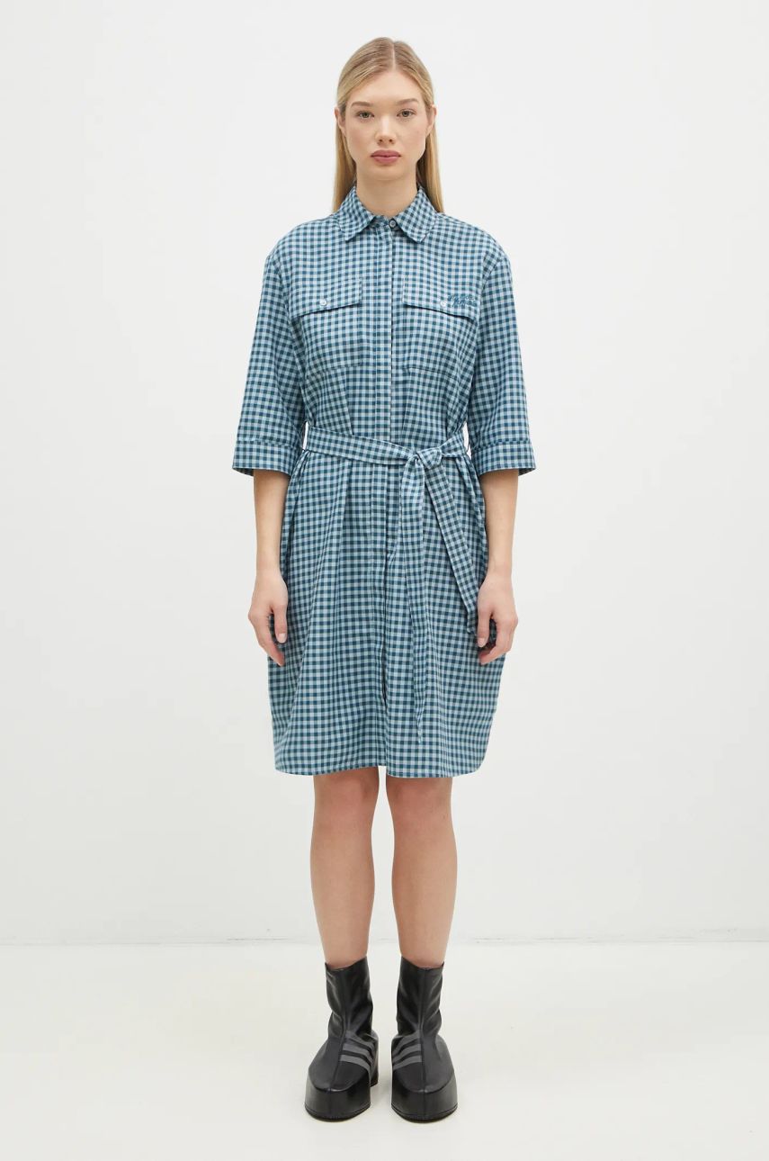 Šaty MAISON KITSUNÉ Maison Kitsuné Double Pocket Mini Oversize Dress Modrá | NW01620WC5015, 0