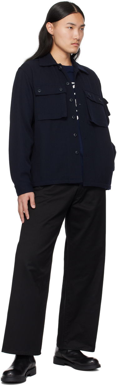 Bunda BEAMS BEAMS PLUS Wool Kersey Military Shirt Jacket Navy | 38180588791, 3