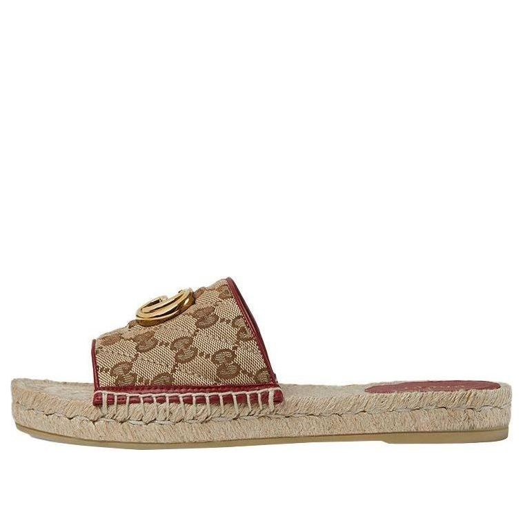 Tenisky a topánky Gucci Double g Canvas Woven Espadrille Slides Béžová | 620120-KQWM0-9761