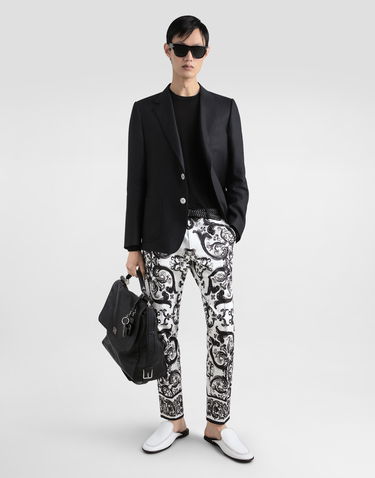 Nohavice Dolce & Gabbana Dolce & Gabbana Majolica-Print Trousers Biela | GYK9ETFPFSNHX5DQ, 1