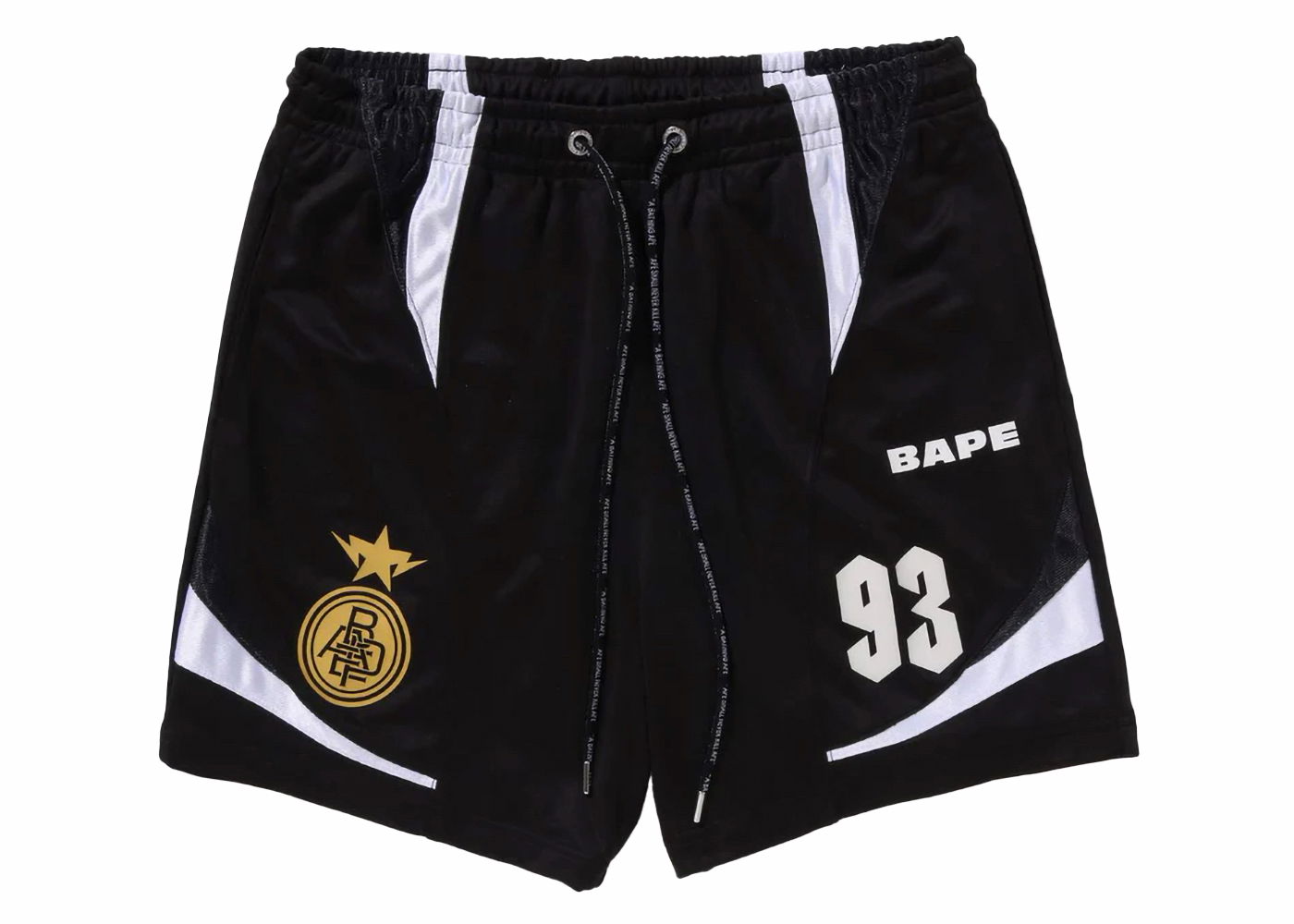 Šortky BAPE BAPE Multi Logo Relaxed Fit Soccer Shorts Black Čierna | 1K80-153-303, 0