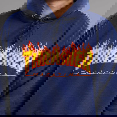 Mikina Thrasher Flame Logo Hoody Navy | 017220, 2