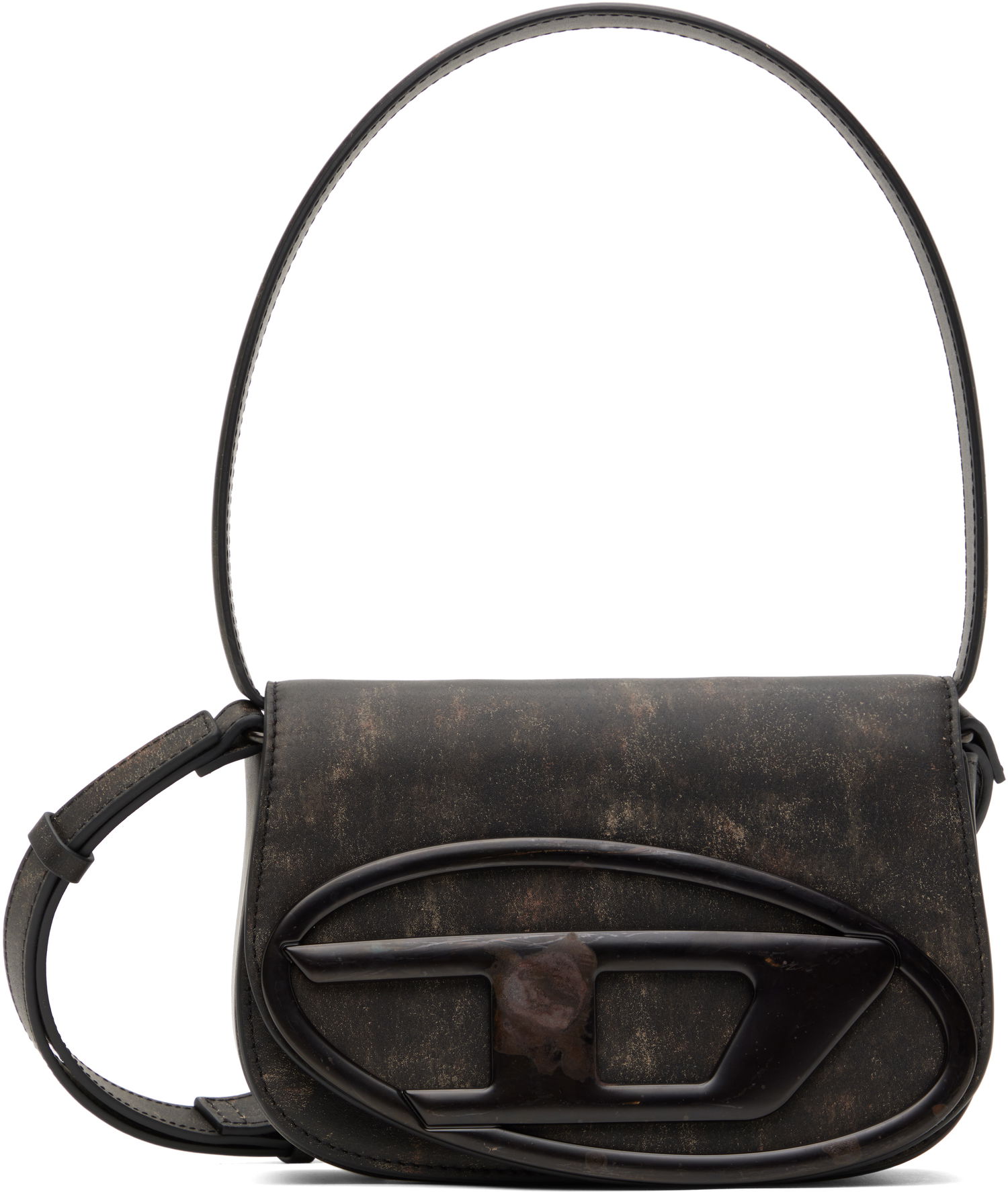 Kabelka Diesel Distressed Leather Shoulder Bag Čierna | X08396 P0743, 0