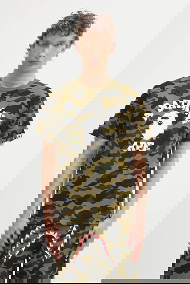 Tričko BAPE A Bathing Ape Camo College T-shirt Zelené | 001CSL301010M, 0