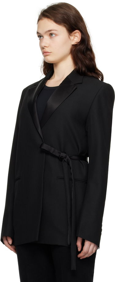Bunda TOTEME TOTEME Satin-Lapel Wrap Blazer Čierna | 251-WRZ4728-FB0026, 3