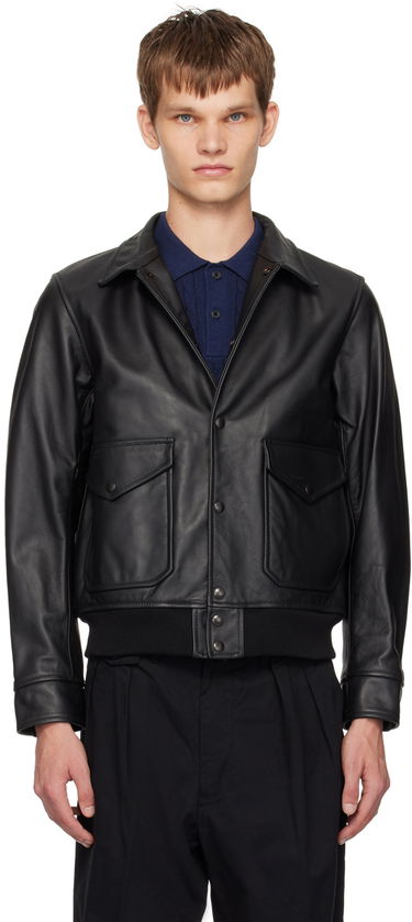 Bomber bunda BEAMS BEAMS PLUS Military Leather Bomber Jacket Čierna | 3818-0018-202, 0