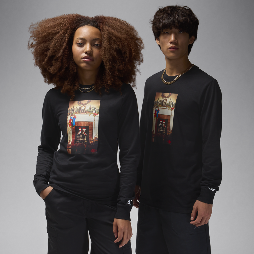 Tričko Jordan Jumpman Chimney Long Sleeve T-Shirt Čierna | CV1745-010