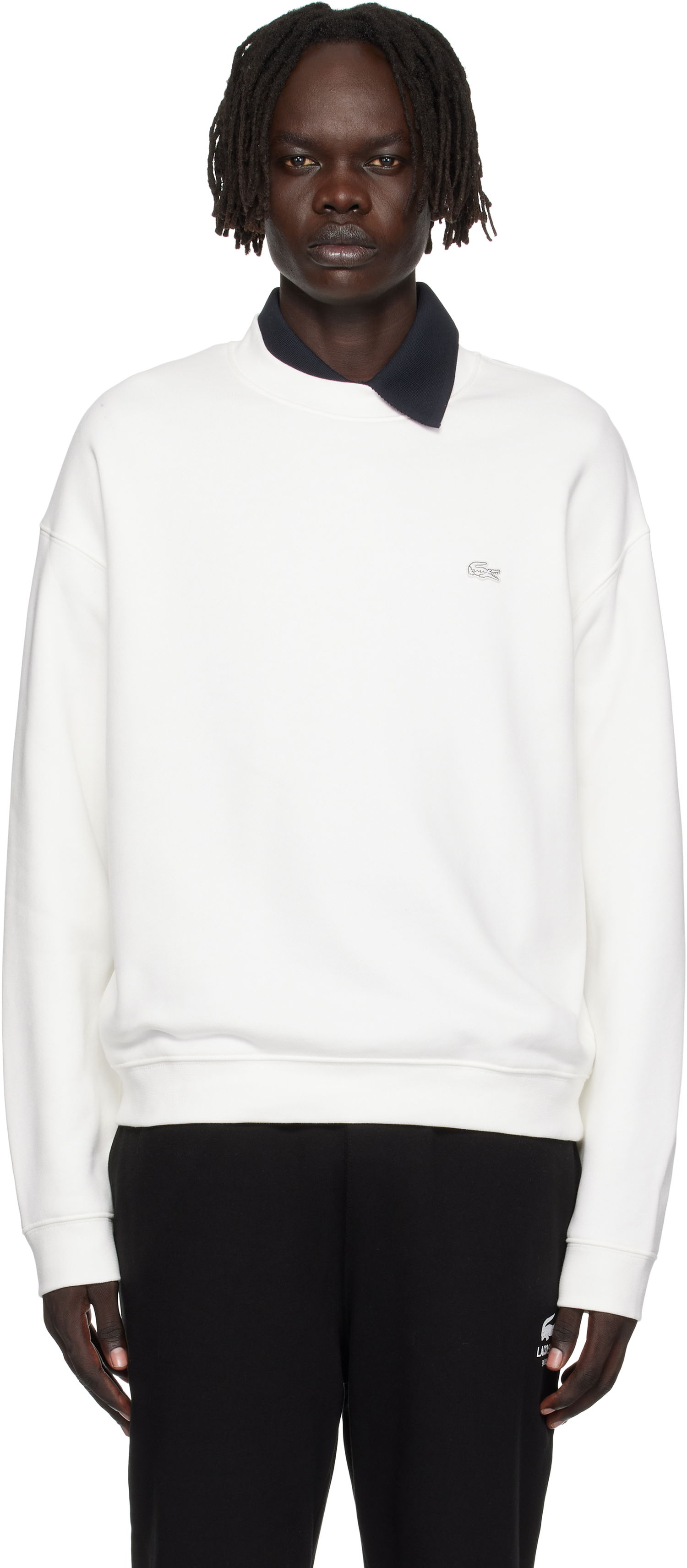 Mikina Lacoste Loose Fit Heavy Fleece Sweatshirt Biela | SH7745_70V, 0