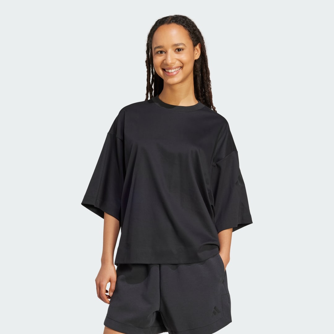 Tričko adidas Performance ALL SZN Soft Lux Relaxed Fit T-Shirt Čierna | JM3800, 0