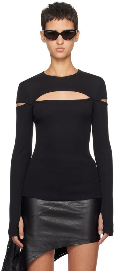 Sveter Helmut Lang Helmut Lang Slash Long Sleeve T-Shirt Čierna | N09HW509, 0