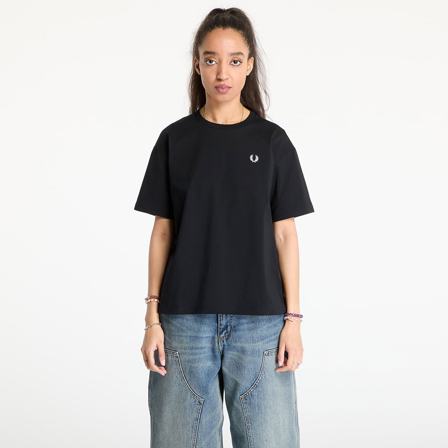 Tričko Fred Perry Fred Perry Crew Neck T-Shirt Čierna | G1142 102, 0