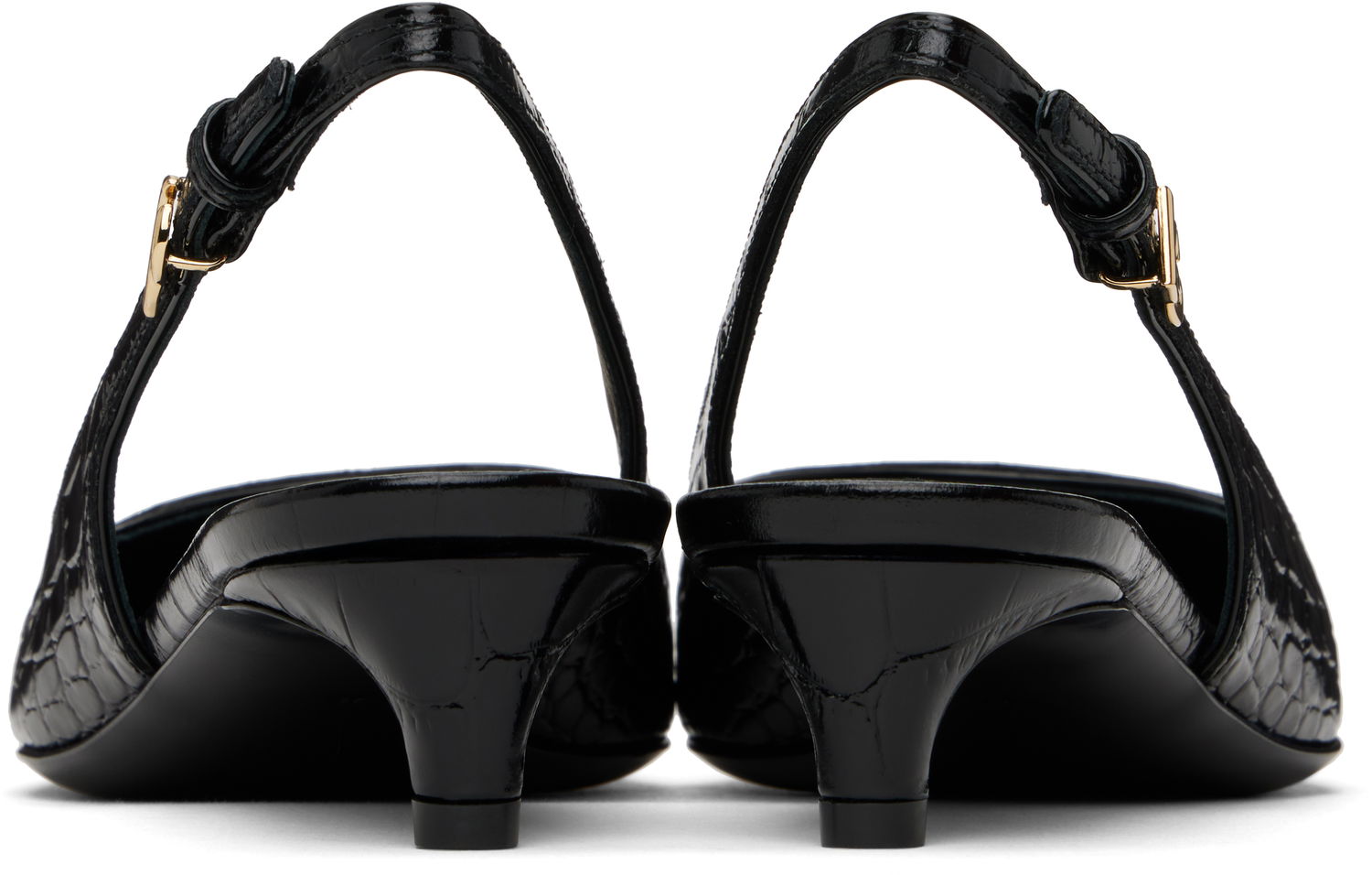 Tenisky a topánky Dolce & Gabbana Calfskin Slingback Heels Čierna | CG0804 A5491, 1