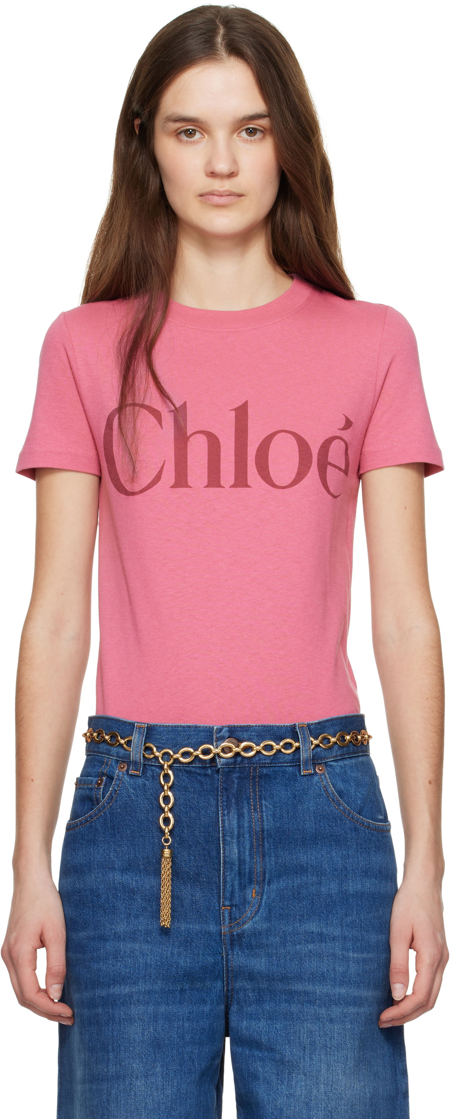 Tričko CHLOÉ Chloé Baby Fit Logo T-Shirt Ružová | CH25SJH08192, 0