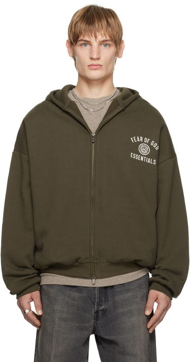 Mikina Fear of God Fear of God ESSENTIALS Heavy Fleece Full Zip Hoodie Zelené | 192HO246245F, 0