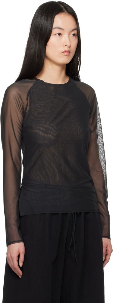 Tričko Y-3 Y-3 Mesh Fitted Long Sleeve T-Shirt Čierna | JD1455, 1