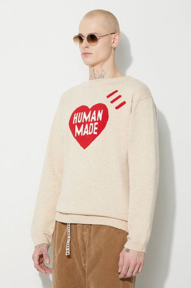 Sveter Human Made Heart Knit Sweater Béžová | HM26CS030, 2