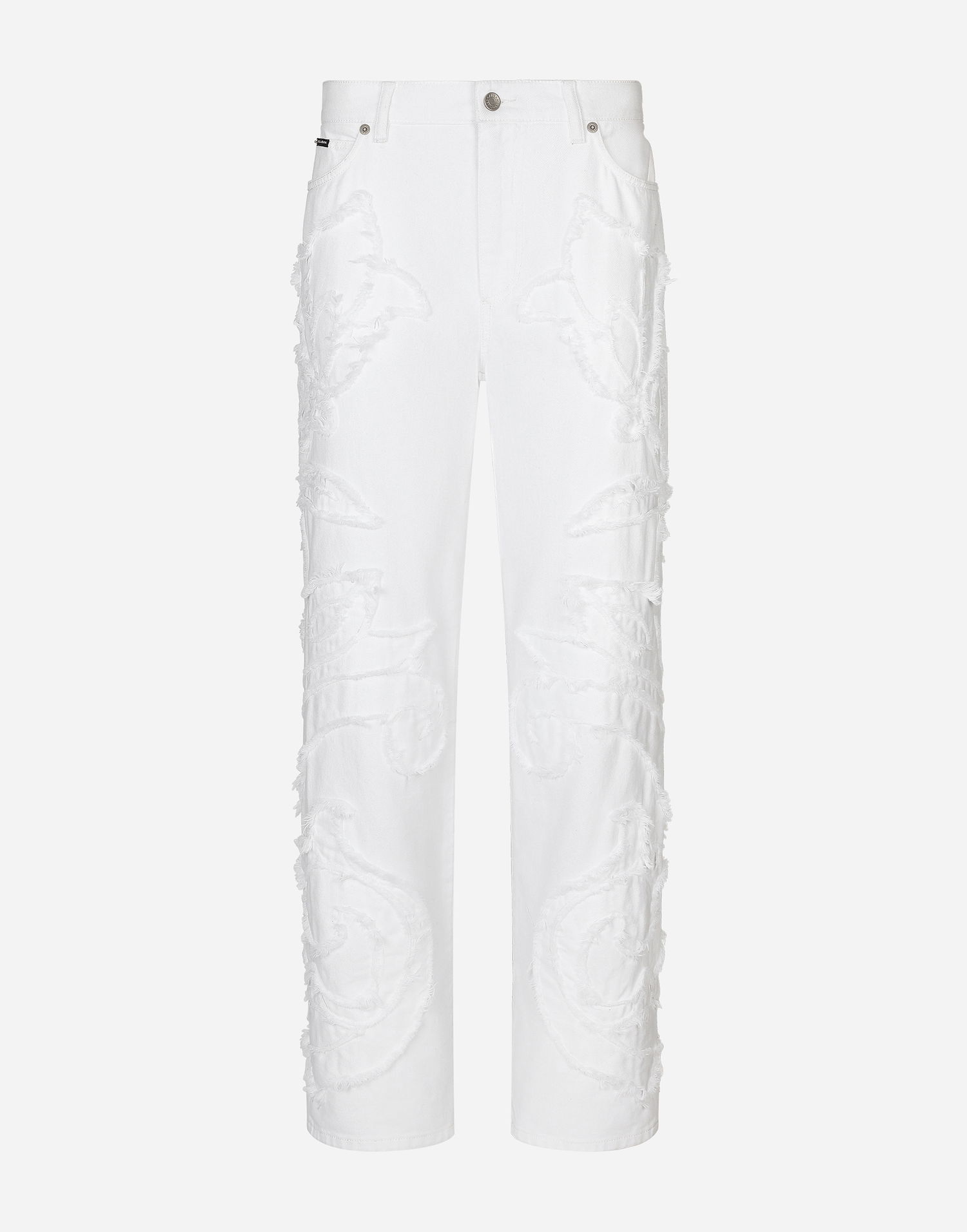 Džínsy Dolce & Gabbana Embroidered Boyfriend Jeans Biela | FTCGNZG8LC6S9001, 0