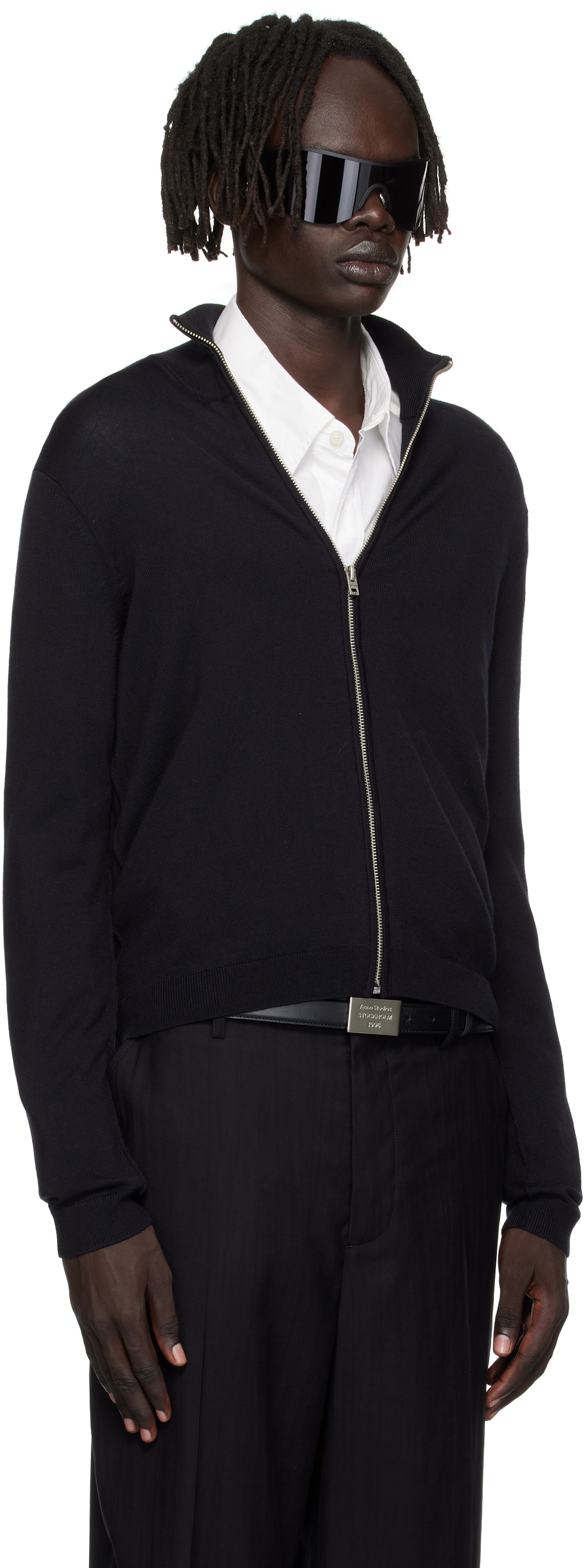 Sveter Acne Studios Zip Up Cardigan Čierna | B60365-, 1