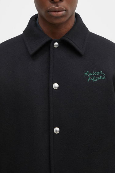 Bomber bunda MAISON KITSUNÉ Black Varsity Jacket Čierna | NM02120WM0026, 3