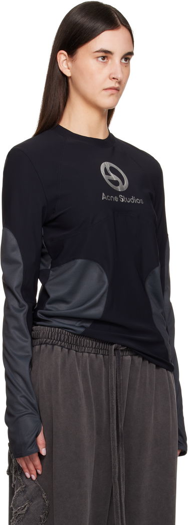 Tričko Acne Studios Acne Studios Long Sleeve Logo T-shirt Čierna | BL0409-, 1