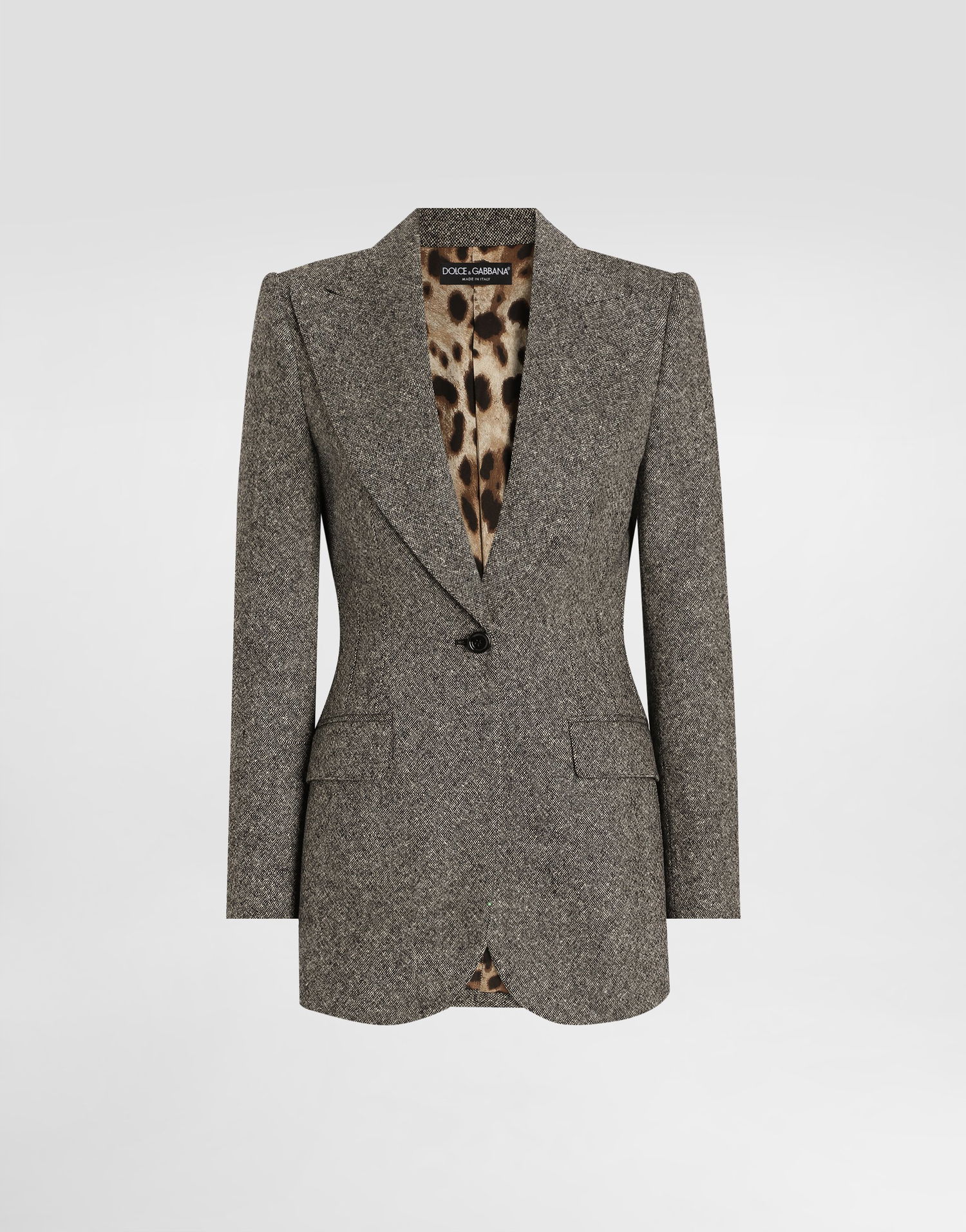 Bunda Dolce & Gabbana Dolce & Gabbana Single-Breasted Dotted Wool Jacket Šedá | F29QGTFMBARS8030, 0