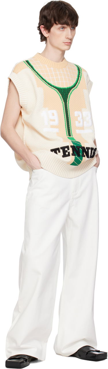 Sveter Lacoste Runway Graphic Tennis Sweater Vest Béžová | AH6751, 3