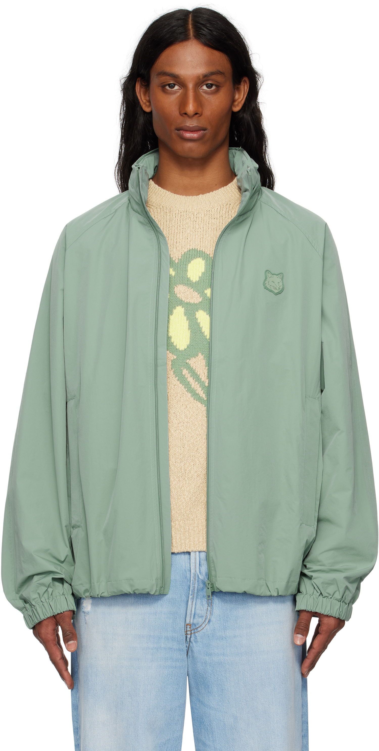 Vetrovka MAISON KITSUNÉ Maison Kitsuné Windbreaker Jacket Zelené | OM02201WQ4045, 0