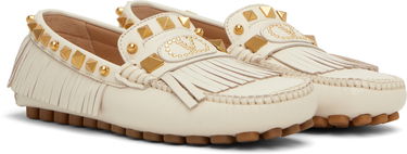 Tenisky a topánky Valentino Valentino Garavani Plaster Caster Driver Loafers with Fringes and Pyramid Studs Biela | 6W2S0LL2FFW, 3